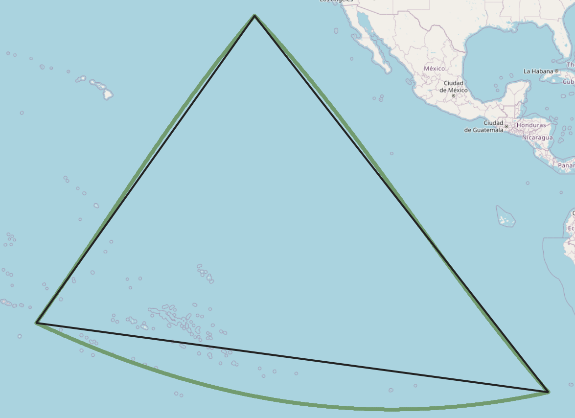 Huge triangle in mercator projection